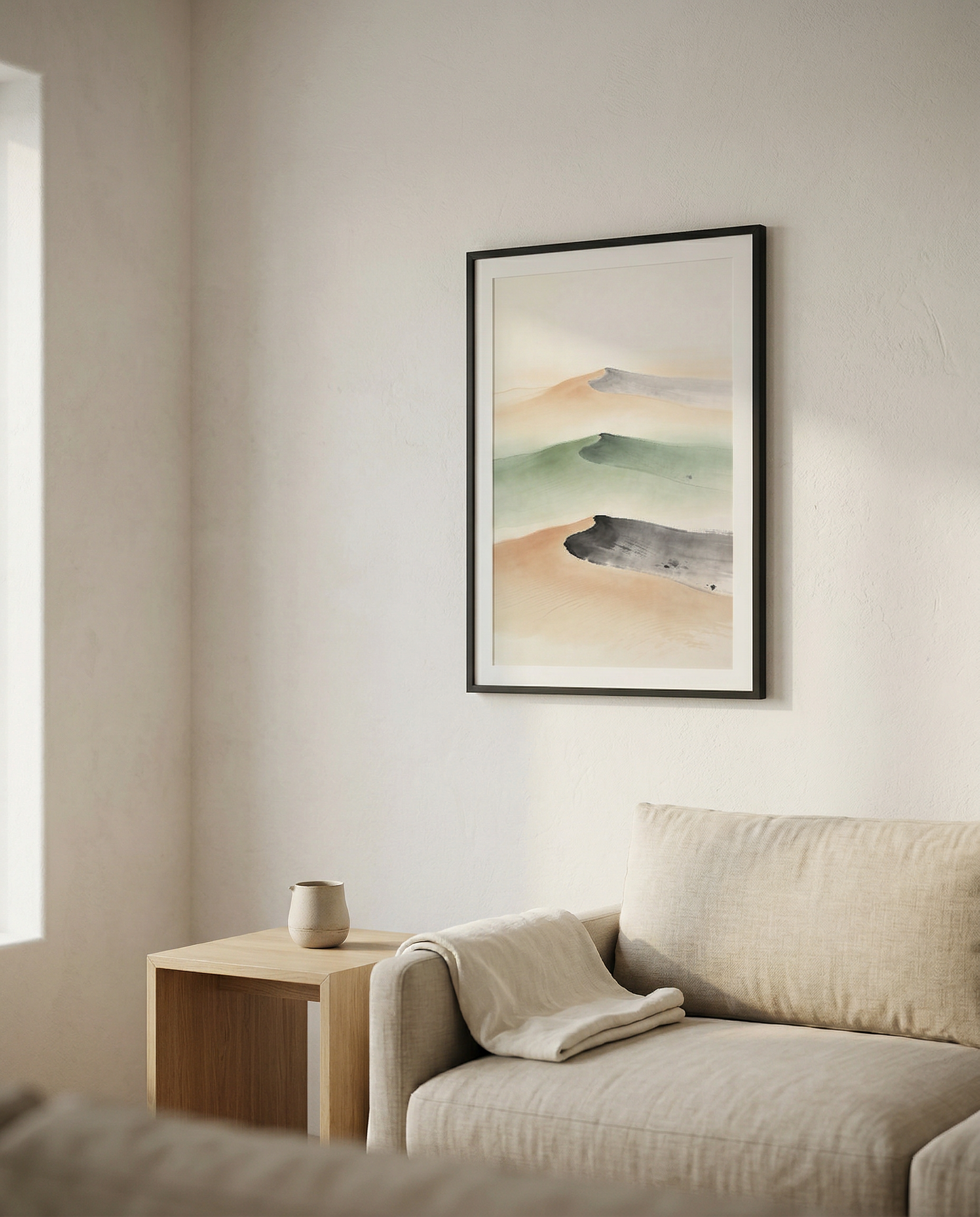 Minimalist living room wall art | Fold print | Far Collection | Instant digital download