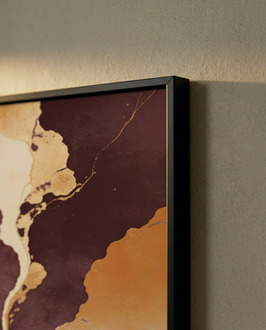 Abstract watercolor wall art printable | Mauve violet and warm ochre on parchment | Strata Collection