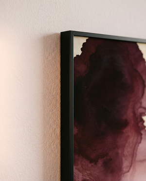 Abstract watercolor wall art printable | Deep burgundy and dusty rose on parchment | Still Water Collection