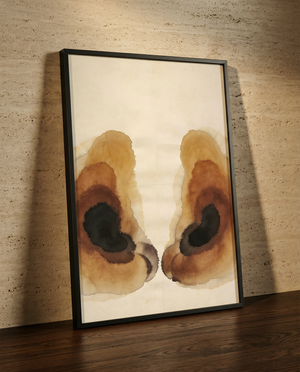 Abstract watercolor print | Brown and beige organic forms | Still Water Collection | Avalur Studio