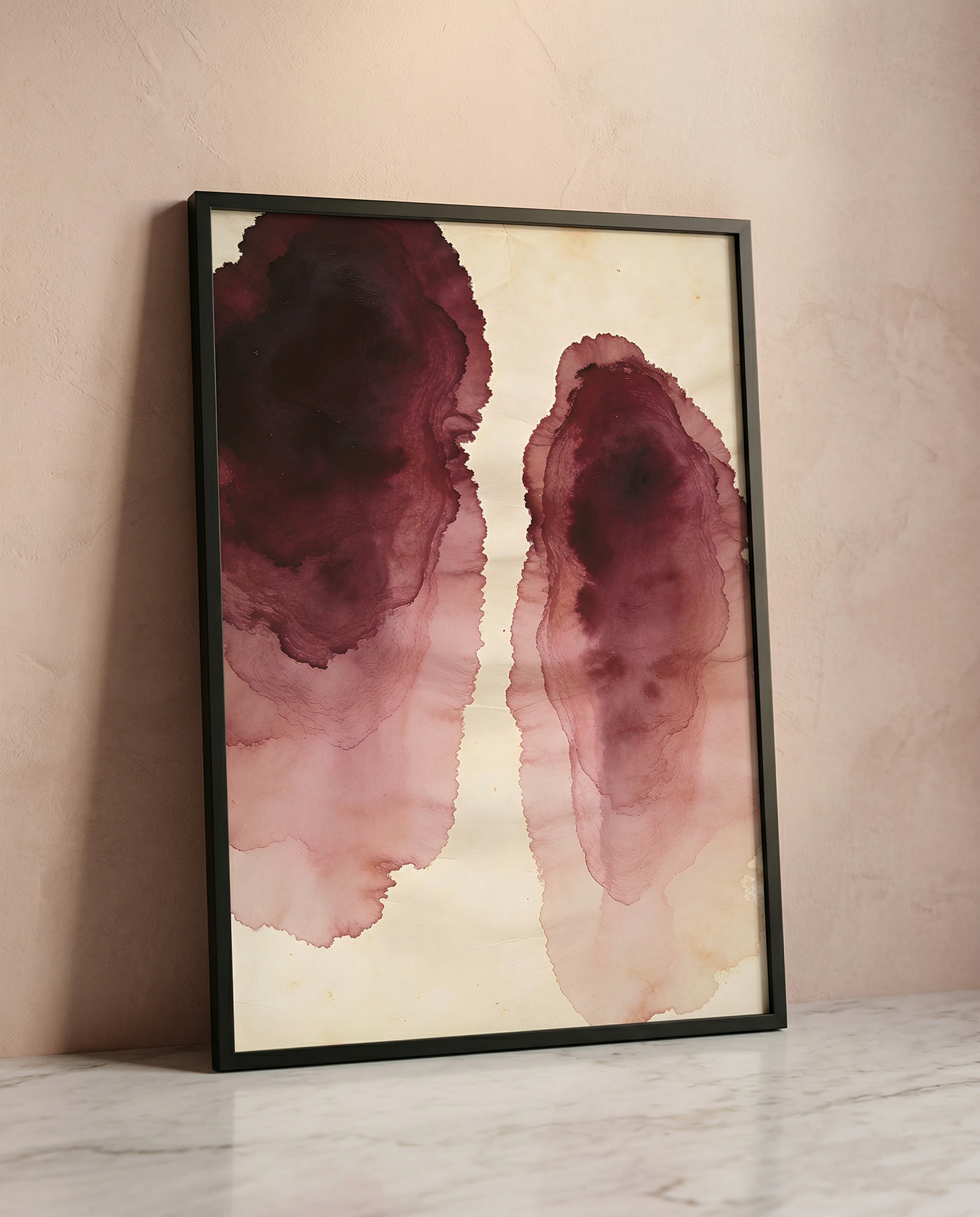 Before Touch — abstract burgundy watercolor print | Still Water Bathroom Collection | Instant download